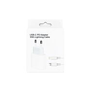 Best price wholesale charging accessory|CE marked USB-C Power Adapter 20W and USB-C to Lightning Cable 1M with Retail Pack | Fast Delivery from our warehouse in Sweden!