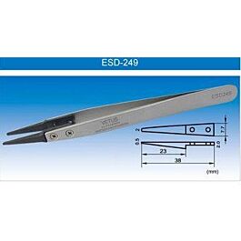 Anti-Static Stainless Tweezer with Plastic Tip [ESD-249]