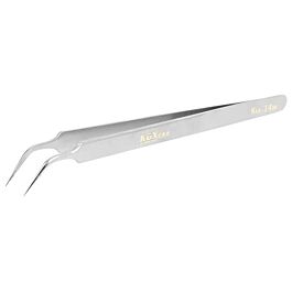 KGX KKK-14W Extra-hard Stainless Steel Curved Fine Extra-precise Tip Jump Wire Tweezer Wide Handle