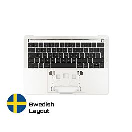 Köp MacBook Reservdelar med Livstids Garanti! | Topcase med Svenskt Tangentbord till MacBook Pro A1706 Silver | Swedish Keyboard Snabbleverans från vårt lager i Helsingborg