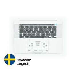 Köp MacBook Reservdelar med Livstids Garanti! | Topcase med Svenskt Tangentbord till MacBook Pro A2141 Silver | Swedish Keyboard Snabbleverans från vårt lager i Helsingborg