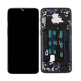 Buy reliable spare parts with Lifetime Warranty | Screen Assembly with Frame for OnePlus 6T Refurbished Midnight Black | Fast Delivery from our warehouse in Sweden!