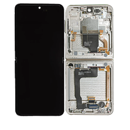 Screen Assembly for Samsung Galaxy Z Flip4 White With Frame Original Pulled - Thepartshome.eu