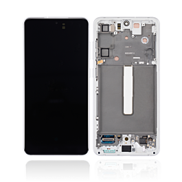 Screen Assembly with Frame for Samsung Galaxy S21 FE Original Refurbished White