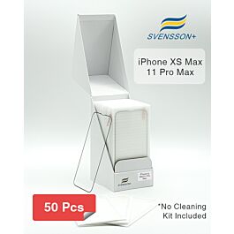 Buy reliable spare parts with Lifetime Warranty | Svensson Plus Tempered Glass Screen Protector for iPhone XS Max/11 Pro Max 50-Pack | Fast Delivery from our warehouse in Sweden!